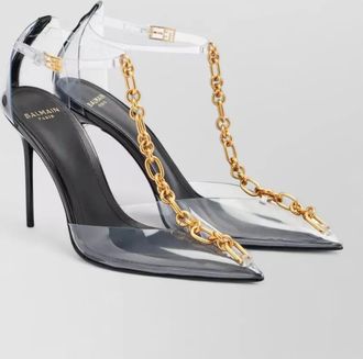 Balmain chain slingback pvc pump pointed toe