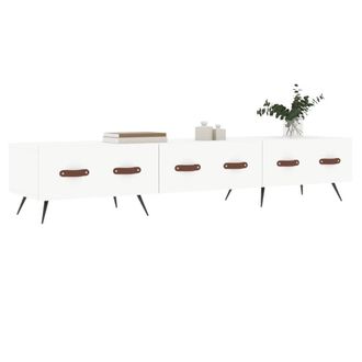 Berkfield Home TV Cabinet White 150x36x30 cm Engineered Wood | Size: 150 x 36 x 30 cm