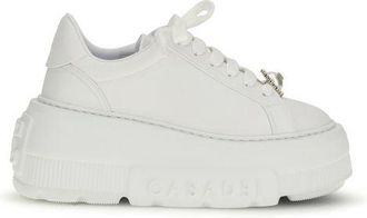 Casadei Witte Kalfsleren Bos Taurus Platform Sneakers