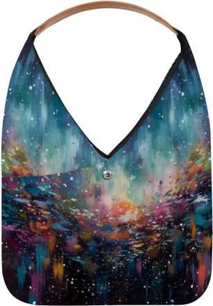 Generic Dreamy Starry Sky Nights Reusable Lightweight Grocery Bags - Foldable Into Compact Pouch, Washable & Sturdy, Multipurpose for Shopping and Travel