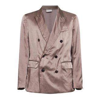 Dries Van Noten Blazers, male, Pink, Size: XL Double-breasted Blazer