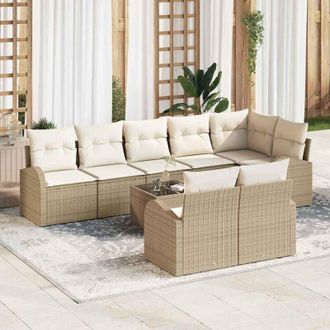 vidaXL Vidaxl - Conjunto De Sof&aacute; De Jard&iacute;n 9 Pcs 289 X 124 X 85 Cm Polirat&aacute;n