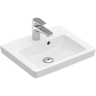 Villeroy & Boch Subway 2.0 fontein 45x37cm - met kraangat en overloop wit