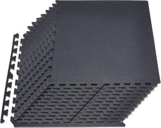 OEM Esterilla Puzzle 24 Piezas De 610 X 610 X 14 Mm, Suelo Gimnasio De Goma Eva Alta Densidad, Colchoneta De Ejercicios Color Negro Antiruido Antideslizan