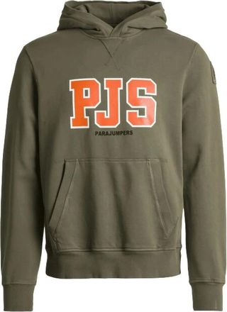 Parajumpers Hooded Sweatshirt met PJS Print - Heren - Hoodies - Groen - 2XL - Katoen - Hoodies & sweatvesten
