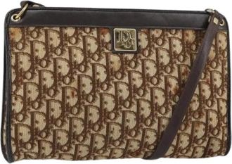 Dior Pre-owned Vintage Trotter Schoudertas - Dames - Vintage Schoudertas - Beige - ONE Size - Leer - Vintage