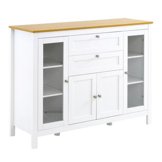 HOMCOM Aparador de cocina 120x40x90 cm blanco