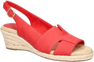 Easy Street Resort Slingback Wedge Sandal in Red at Nordstrom, Size 7.5