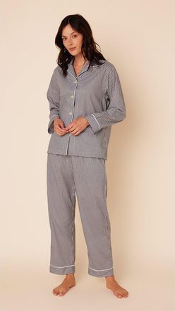 The Cats Pajamas Luxe Pima Pajama in Classic Gingham Navy at Nordstrom, Size X-Large