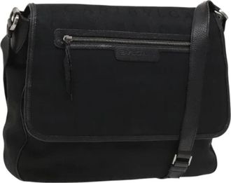 Bulgari Pre-owned Canvas shoulder-bags - Dames - Vintage Schoudertas - Zwart - ONE Size - Leer - Vintage