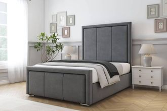 Comfort Beds Savoy Coniston Bed Frame - 50 Upholstered Headboard in Dark Grey | Size: Super King