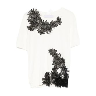 Ermanno Scervino T-Shirts, female, White, S, Embroidered top