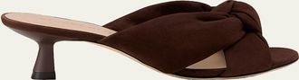Stuart Weitzman 50mm Soplaya Suede Mule Sandals