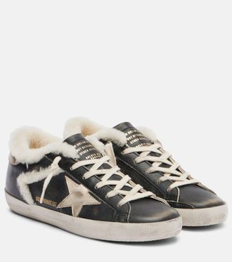 Golden Goose Super-Star shearling-trimmed leather sneakers