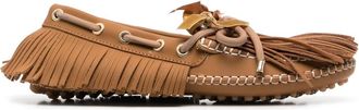 13 09 SR fringed leather loafers - women - Leather - 36 - Brown