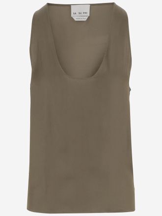 SA SU PHI Viscose Tank Top - Khaki