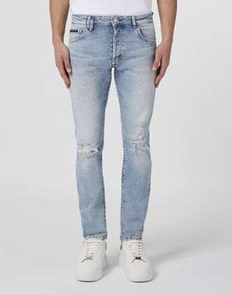 Philipp Plein Super Straight Cut Jeans Basic Men in Frozen Punch at Nordstrom, Size 36