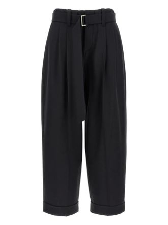 Brunello Cucinelli Broek met ceintuur - Zwart