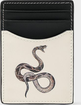 Duke + Dexter Mens Snake print card holder