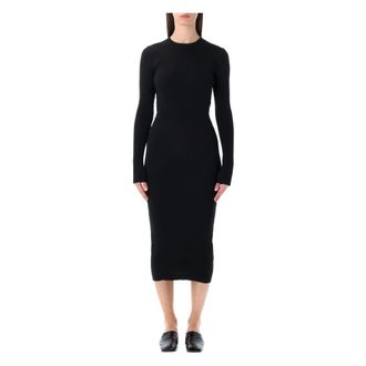 Fear of God Rib Lange Mouw Jurk - Dames - Kleedjes - Zwart - XL - Polyester - Kleedjes