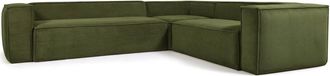 K Home Grosses Cord Ecksofa Klocks 320 x 290 cm - Dunkelgr&uuml;n