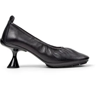 Camper Sculptural Heel Leather Pump Heel - Black