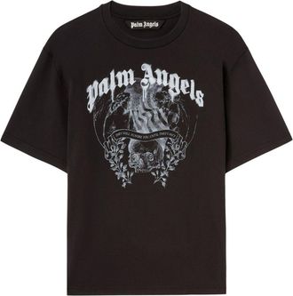 Palm Angels Statement Pencil cotton T-shirt - men - Cotton - L - Black