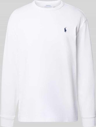 Polo Ralph Lauren Longsleeve mit Label-Stitching in Weiss, Größe XXL