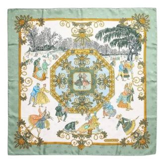 Herm&egrave;s Pre-owned Scarves, female, Multicolor, Size: ONE SIZE Pre-owned Joies Dhiver Silk Scarf