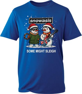 Generic Snow Some Might Sleigh T-Shirt - Funny Christmas Band Parody Tee for Music & Snow Lovers (Royal, 2XL Years)