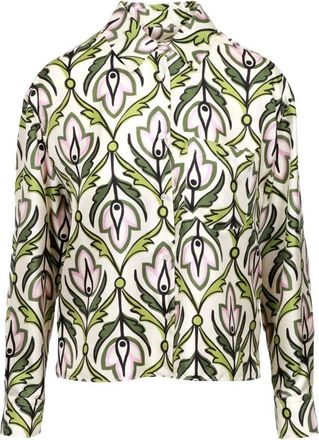 Max Mara Enfasi Zijde Twill Blouse - Dames - Overhemden - Veelkleurig - L - Leer - Overhemden