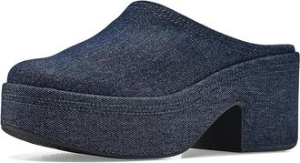 FitFlop Platfforms Denim Heeled Mules Womens Shoes Dark Denim : 10 M (B), Synthetic