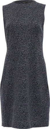 Akris Patterned Mini Shift Dress in Grey Wool
