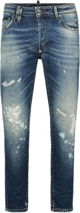 Philipp Plein Jeans, Heren, Blauw, W34, Slim-fit Jeans