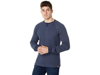 L.L.Bean Signature Waffle Crew Regular Mens Clothing Indigo Heather : 2XL, Cotton