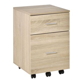 HOMCOM Cajonera de escritorio 39.5x39x58.5 cm roble