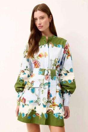 Marie Oliver Hughes Long Sleeve Dress In Delphi