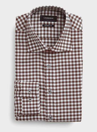 Lindbergh Mens Gingham technical shirt Modern fit