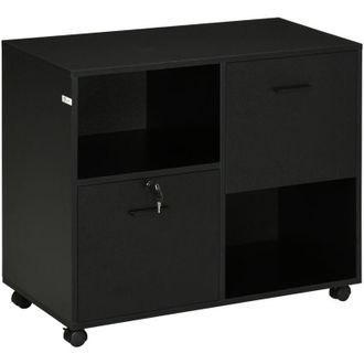Vinsetto Vinsetto - Mobile Porta Stampante per Ufficio in Truciolato 80x40x66cm Nero