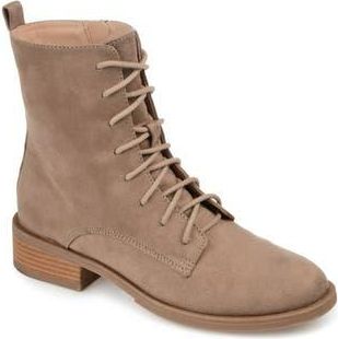 Journee Collection Vienna Combat Boot in Taupe at Nordstrom Rack, Size 7.5
