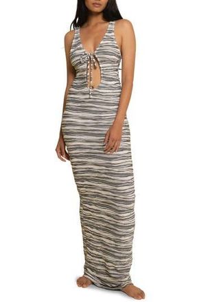 Montce Swim Juliet Cutout Open Back Cover-Up Maxi Dress in Beige at Nordstrom Rack, Size X-Large