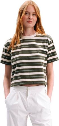 Richer Poorer Inc. The Recycled Stripe Crop Tee in Surplus Green Stripe at Nordstrom, Size Large