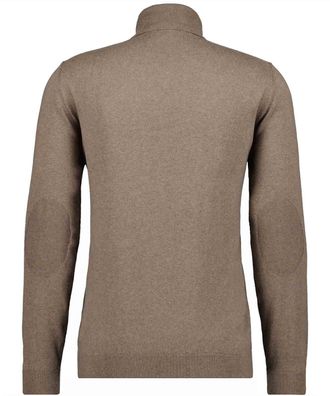 Ragman Rundhalspullover RAGMAN, Herren, Gr. 60, braun (camel), 95% Baumwolle 5% Cashmere, hoch geschlossener Ausschnitt, Pullover Rundhalspullover