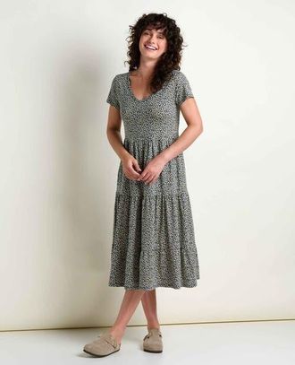 Toad & Co Marley Tiered Midi Dress in Midnight Print at Nordstrom, Size X-Small