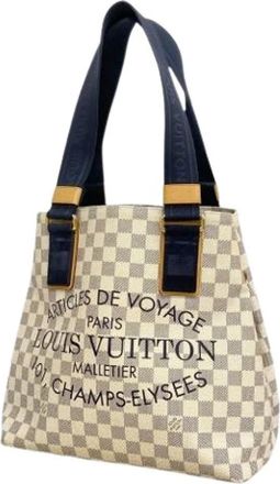 Louis Vuitton Pre-owned Tote Bags, female, White, Size: ONE SIZE Pre-owned Vintage Damier Azur Tote Bag