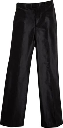 Gucci Pantalones de Sarga de Seda Fina - Trousers - Mujer - Negro - M