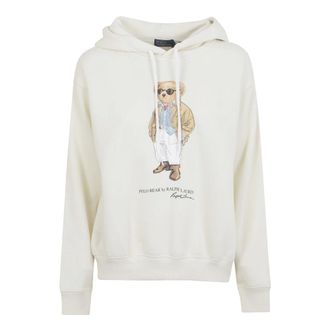 Ralph Lauren Hoodies, female, White, Size: XS Cotton Blend Hoodie
