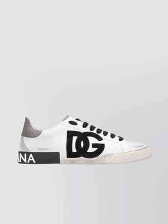 Dolce & Gabbana low-top leather sneakers vintage effect