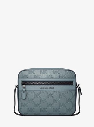 Michael Kors Jet Set Logo Embossed Leather Crossbody Bag