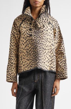 Nackiy&eacute; Fisherman Print Cotton Pullover Jacket in Leopard at Nordstrom, Size 4 Us
